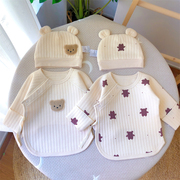 胎儿衣服初生宝宝秋冬夹棉0一3月婴儿半背衣产房，新生儿保暖衣a类