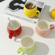 陶瓷杯子带盖勺个性潮流，创意喝水杯，家用男女茶杯咖啡杯马克杯