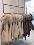 100%羊毛秋冬超大连帽，狐狸毛领双面，呢羊绒大衣纯手工毛呢外套