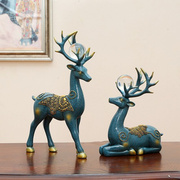 来接样树脂工艺现代简约欧式家居装饰鹿摆件结婚礼物