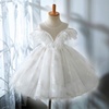 儿童礼服公主裙2024夏季女童，连衣裙女宝宝，超仙白色花童婚纱蓬蓬裙