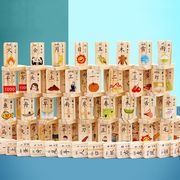 100粒数字汉字水果早教认知多米诺骨牌儿童木质，积木拼装益智玩具