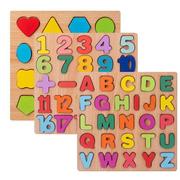 儿童数字拼图积木幼儿早教字母形状拼板男孩益智力开发学习配对