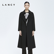 LANCY/朗姿山羊绒大衣2022冬季通勤高级感中长款宽松长外套女