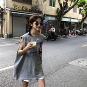 原宿背心女装夏外穿bf风篮球衣服韩版百搭无袖t恤女打底衫上衣服