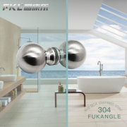 304不锈钢浴室拉手圆形，实心单孔小拉手淋浴房，拉手玻璃门把手