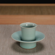 弟窑粉青釉吴国峰全手工陶瓷，功夫茶具两件套闻香杯茶杯龙泉市青瓷