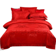 床上四件套婚庆4结婚冬天婚庆大红色床上用品，1.8m床单被套新婚套