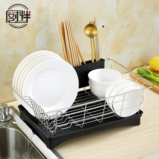304不锈钢厨房置物架台面单层碗架沥水架放碗筷，餐具收纳盒碗碟架