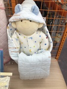 日本商场mikihouse新生婴儿，纯棉抱被包被加棉88*80cm日本制