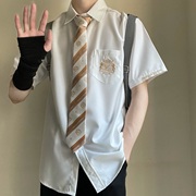 骑士宣言以神之名｜DK男款白色日系短袖长袖衬衫赠送同款领带