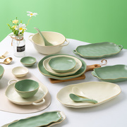 北欧餐具碗碟套装碗盘创意，家用轻奢高档陶瓷，盘子饭碗筷碗具组合