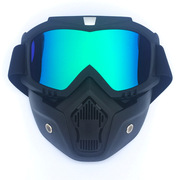 工厂直供摩托个性，复古半盔面罩护目越野骑行滑雪近视眼镜风镜