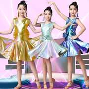 儿童拉丁舞表演服装舞蹈裙连体夏季女童练功服女孩专业比