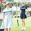 夏季高尔夫服装女士短袖连衣裙，减龄高腰修身运动t恤长裙