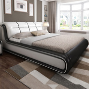 真皮床双人床1.8米1.5米现代简约小户型主卧储物婚床牛皮皮艺软床