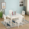 伸缩餐桌小户型家用简约白色烤漆抽拉式桌椅组合钢化玻璃饭桌