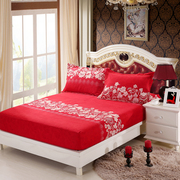 结婚庆大红色床笠单件床套防滑床单床垫套1.5m1.8米2m三件套