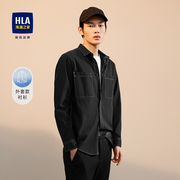 hla海澜之家黑色棉质，长袖休闲衬衫外套，款衬衣男hnead3d117a
