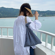 韩国东大门小众设计夏季手拎布包单肩包大容量碎花小清新布包