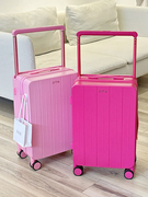 pxz粉色旅行箱，宽拉杆行李箱20寸登机拉杆箱，24高颜值密码箱26