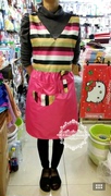 韩国韩式厨房工作围裙，韩版休闲可爱时尚，玫红色防水
