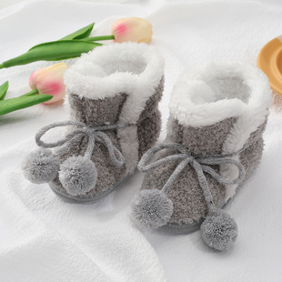 宝宝鞋子冬季加绒防寒保暖0-1岁婴幼儿，学步鞋软底，加厚棉鞋毛毛鞋