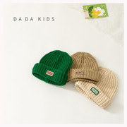 ins韩系儿童针织帽秋冬男童户外保暖毛线，帽女童中大童凹造型帽子