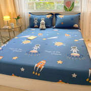 儿童卡通床笠单件纯棉全棉防滑床垫保护罩宿舍家用双人床单四件套