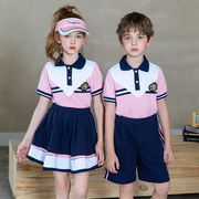 幼儿园夏季短袖园服小学生运动套装校服两件套裙子裤子儿童英伦风