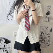 jk制服风琴褶白衬衫，女长袖日系夏季宽松学生白色打底衬衣上衣