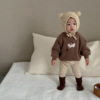 韩版周岁洋气婴儿套装秋冬装2023休闲纯棉加绒卫衣裤子两件套
