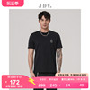 JDV男装夏季商场同款黑色圆领通勤短袖休闲T恤上衣STT3560