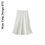 棉洋 法式白色蕾丝花边低腰半身裙 纯欲性感小蝴蝶结荷叶包臀中裙