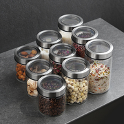 玻璃密封罐储物罐厨房，茶叶咖啡豆食品瓶子，五谷杂粮收纳盒透明罐子