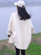 白色牛仔衬衫外套女2023秋冬洋气慵懒宽松气质衬衣长袖上衣潮