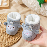 0一6一12月婴幼儿棉鞋宝宝学步鞋子秋冬季款加绒加厚保暖软底鞋袜