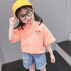 男女童纯棉短袖t恤2024洋气时髦夏装中小童时尚学生儿童衣服