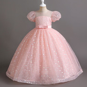 女孩子花童装裙礼服夏季长款连衣裙小学生，表演服装3-13岁儿童公主