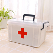 家用医药箱药收纳盒收纳箱，分层格透明手提家庭，医疗箱药品小急救箱