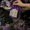 秘密花园糖盒礼盒紫色原创手绘喜糖袋，手提花卉婚礼喜糖盒