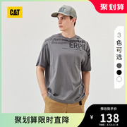 CAT卡特春夏男士时尚休闲大面积字母印花纯棉个性短袖T恤