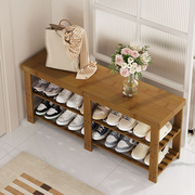 家用门口换鞋凳简易小鞋架小型可坐鞋柜收纳坐凳儿童实木入户进门