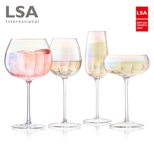 英国LSA进口彩虹红酒杯高脚杯水晶玻璃香槟杯子葡萄酒杯礼盒套装