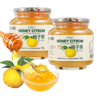 韩国农协蜂蜜新柚子茶组合装1kg*2瓶冲泡维C柠檬茶芦荟多种水果茶