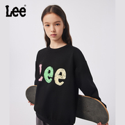 Lee 2023秋冬男女儿童亲子长袖T恤纯棉小个子女生外套打底衫