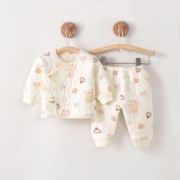 新生婴儿衣服纯棉保暖春，秋冬款初生男女，宝宝和尚内衣夹棉分体套装