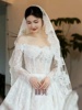 长款复古蕾丝头纱新娘，结婚造型跟妆拍照道具超仙森系2023秋冬