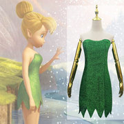 奇妙cos仙子服装动漫卡通，小叮当cosplay二次元角色仙女绿色连衣裙