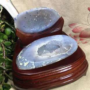 天然玛瑙聚宝盆水晶洞原石钱袋子蓝铜矿家居客厅办公桌面装饰摆件